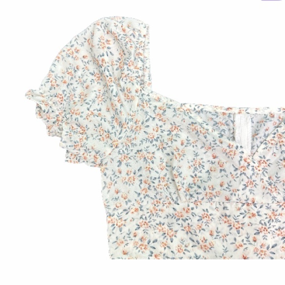Shein Floral Off Shoulder Crop Top Size 6 - Picture 2 of 5